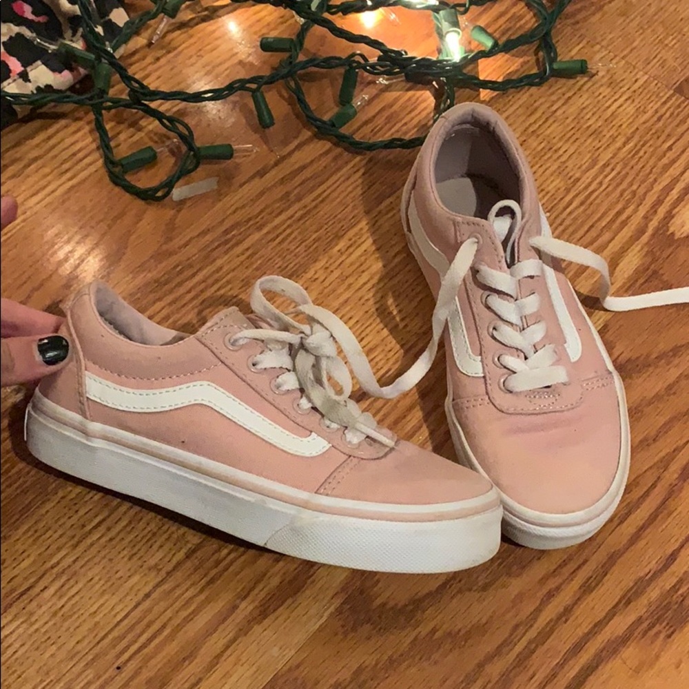 pink and white vans